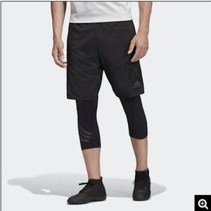 Adidas Tango 2in1 Shorts - Black - Size Large